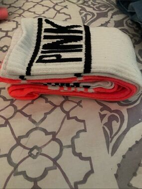 Pink Knee Socks with Black Logo
